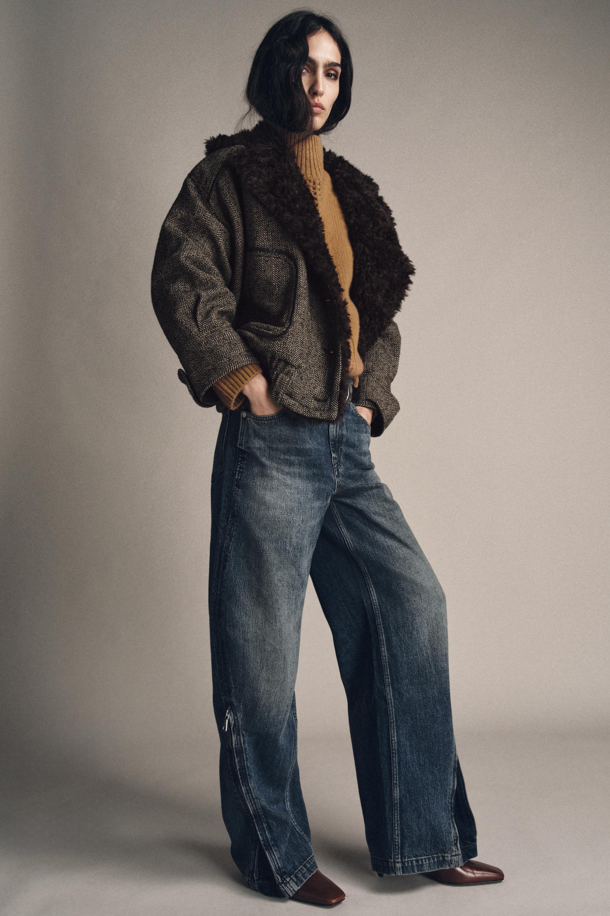 ZW COLLECTION MID-RISE BALLOON JEANS WITH ZIPPERS LIMITED EDITION